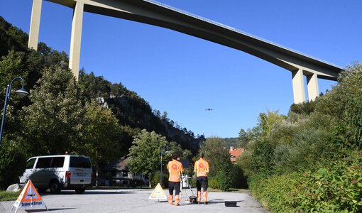 Untersuchung Talübergang mit Drohne durch amiko bau consult
