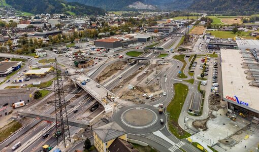 Großbaustelle Autobahnanschlussstelle Bludenz-Bürs, Prüfstatik durch amiko bau consult, Bludenz