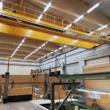 Erhart Holz, Neubau der Sägehallenüberdachung mit Hallenkran