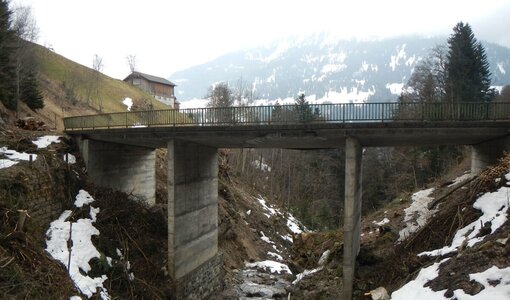 Prüfung auf der Hölltobel Brücke in St. Gerold