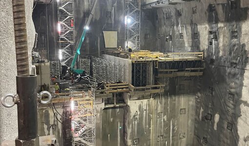 Baustelle in Kaverne Limberg III, Kaprun, Besichtigung von amiko bau consult