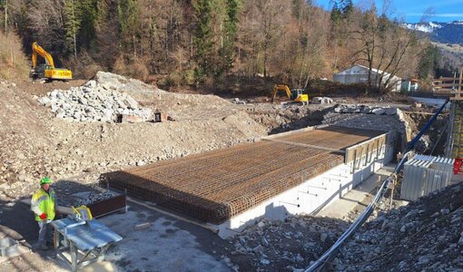 Brückenbau Schlosstobelbach in Thüringen durch Wildbach- und Lawinenverbauung