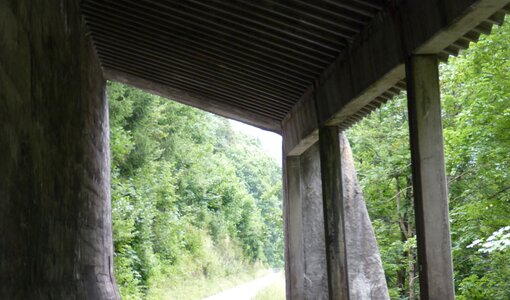 Innenansicht Lawinenschutzdach Bachfalle Klösterle