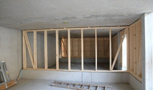 Holzkonstruktion in der Wohnanlage Kaltenbrunnen, Schruns