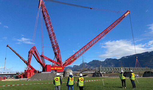 Hebung Brücke über Rhein, Internat. Rheinregulierung, Statik durch amiko bau consult