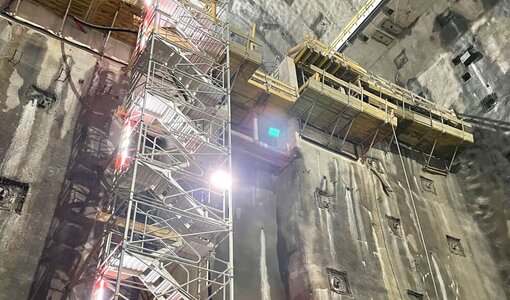 Beeindruckende Ansicht Kaverne Baustelle Pumpspeicherkraftwerk Limberg