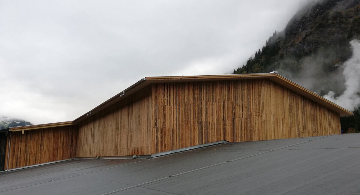 Erhart Holz, Neubau der Sägehallenüberdachung mit Hallenkran